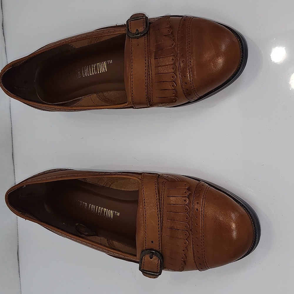 The Leather Collection Brown Leather Women Flat Shoes Size 6.5 - Picture 4 of 15